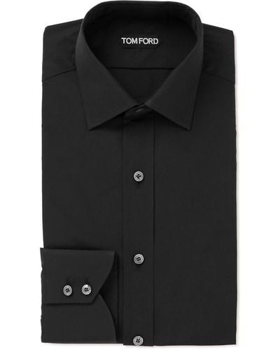 Tom Ford Slim-fit Cotton-poplin Shirt - Black