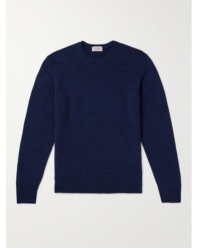 John Smedley Niko Recycled Cashmere And Merino Wool-blend Jumper - Blue