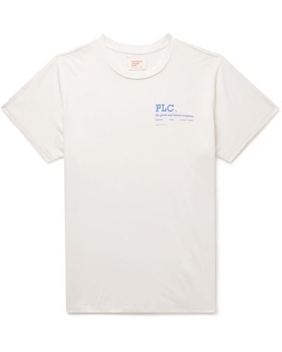 Pasadena Leisure Club Company Logo-print Garment-dyed Combed Cotton-jersey T-shirt - White