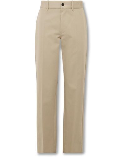 The Row Rosco Straight-leg Cotton-blend Twill Pants - Natural