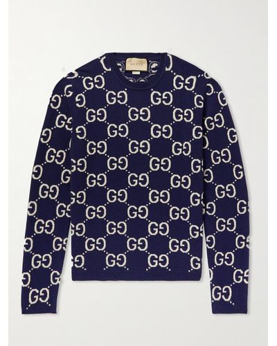 Gucci Logo Embroidered Collared Sweater in Green for Men Lyst UK