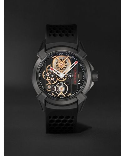 Jacob & Co Epic X Limited Edition Hand-wound Skeleton 44mm Titanium And Rubber Watch - Black
