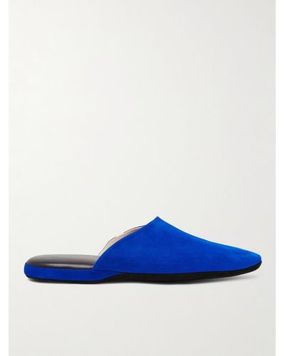 Charvet Slippers aus Veloursleder - Blau