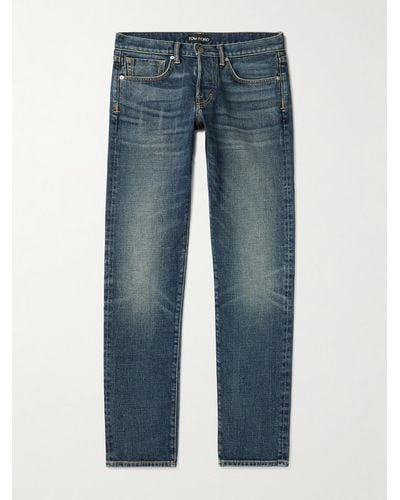 Tom Ford Jeans skinny in denim cimosato - Blu