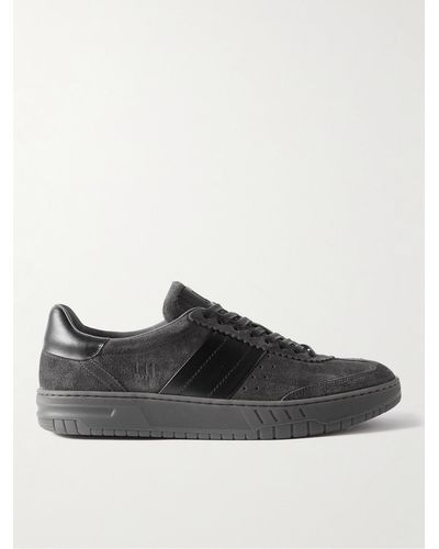 Dunhill Legacy Runner Leather-trimmed Suede Sneakers - Black