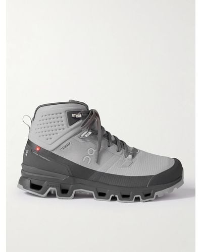 On Shoes Cloudrock 2 Waterproof Rubber-trimmed Mesh Hiking Boots - Grey
