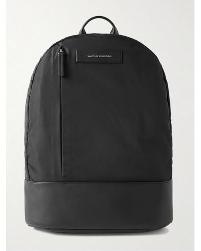 WANT Les Essentiels Kastrup 2.0 Leather-trimmed Recycled-shell Backpack - Black