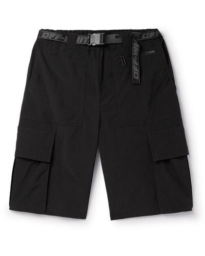 Off-White c/o Virgil Abloh Indust Straight-leg Belted Shell Cargo Shorts - Black
