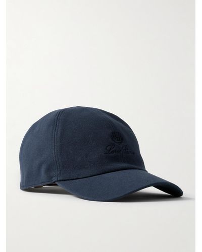 Loro Piana Logo-embroidered Cotton-piqué Baseball Cap - Blue