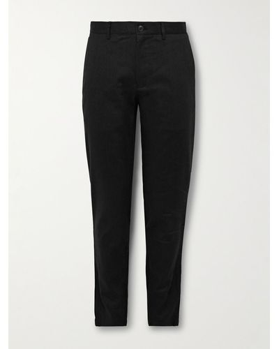 Club Monaco Connor Slim-fit Linen-blend Trousers - Black