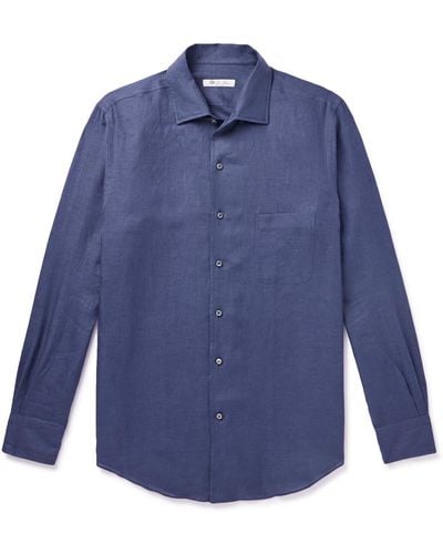 Loro Piana Arizona Linen Shirt - Blue