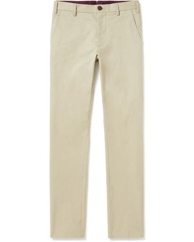 James Purdey & Sons Straight-leg Stretch-cotton Twill Chinos - Natural