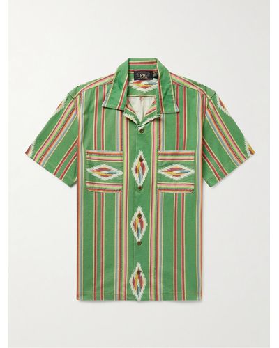 RRL Convertible-collar Printed Cotton Shirt - Green