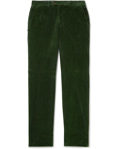 Rubinacci Straight-leg Cotton-corduroy Suit Pants - Green