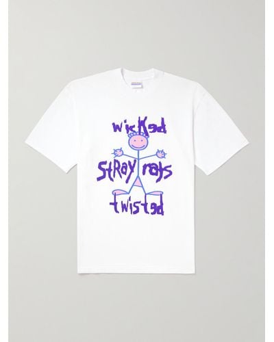 Stray Rats Wicked Twisted Printed Cotton-jersey T-shirt - White