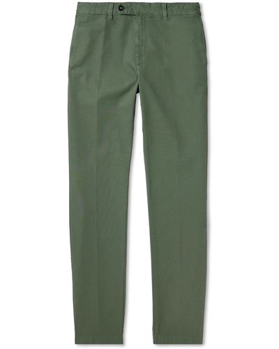 Massimo Alba Winch2 Slim-fit Cotton-blend Twill Pants - Green