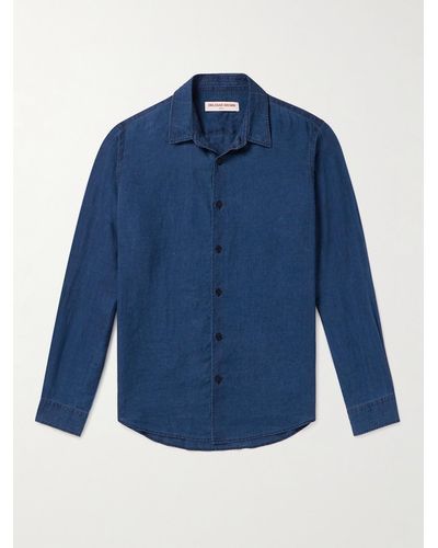 Orlebar Brown Giles Linen Shirt - Blue