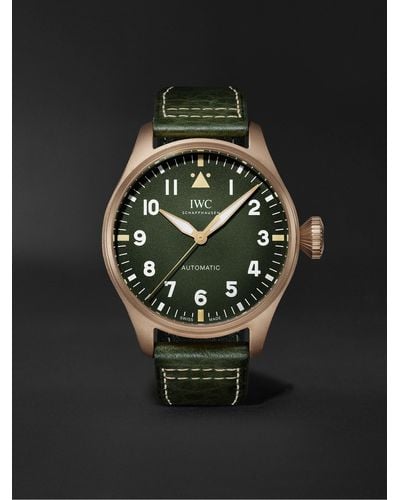IWC Schaffhausen Big Pilot's Spitfire Automatic 43mm Bronze And Leather Watch - Black