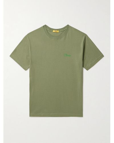 Dime Logo-embroidered Cotton-jersey T-shirt - Green