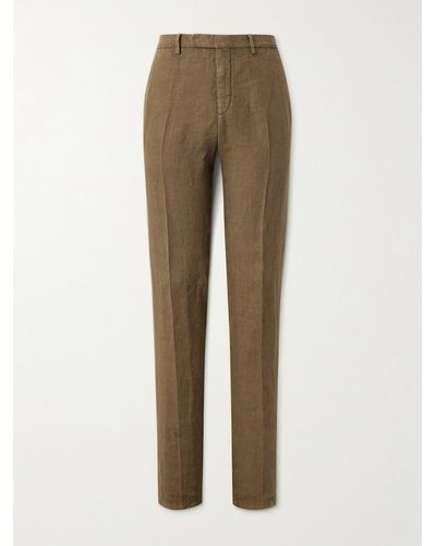 Boglioli Straight-leg Linen Trousers - Natural