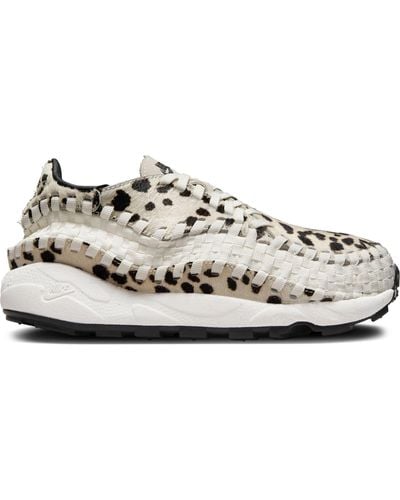 Nike Air Footscape Stretch-knit And Printed Calf Hair Sneakers - White