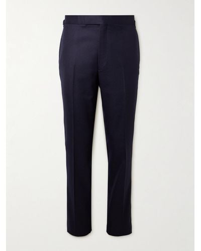 Kingsman Tapered Wool-flannel Suit Trousers - Blue