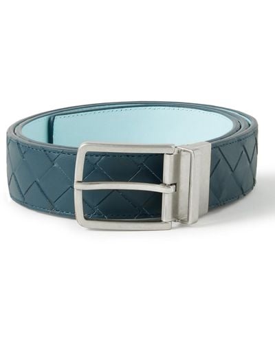 Bottega Veneta 3.5cm Reversible Intrecciato Leather Belt - Blue