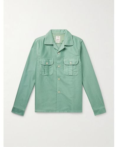 Visvim Keesey Convertible-collar Woven Shirt - Green