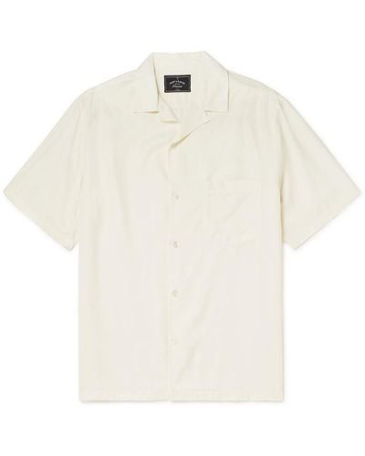 Portuguese Flannel Camp-collar Tm Lyocell Shirt - White