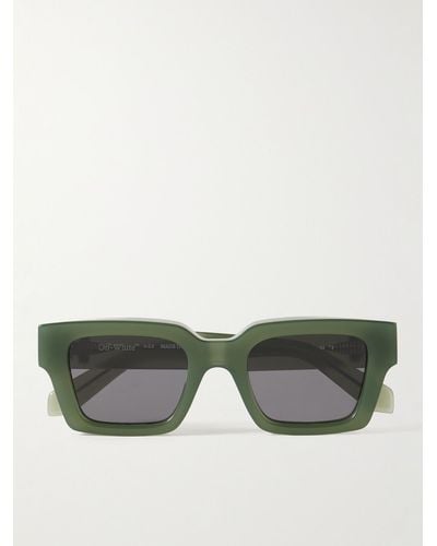 Off-White c/o Virgil Abloh Virgil Sonnenbrille mit eckigem Rahmen aus Azetat - Grün