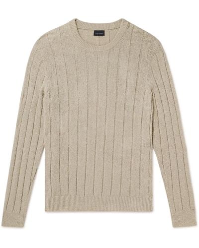 Club Monaco Ribbed Cotton-blend Bouclé Sweater - White
