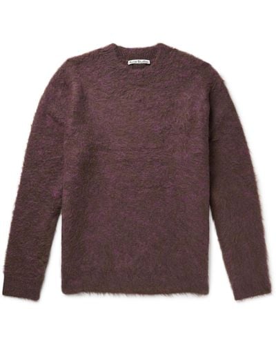 Acne Studios Brushed Knitted Sweater - Purple