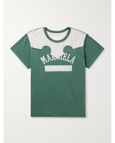 Maison Margiela Logo-print Cotton-jersey T-shirt - Green
