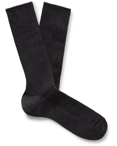 Anonymous Ism Brilliant Ribbed-knit Socks - Black