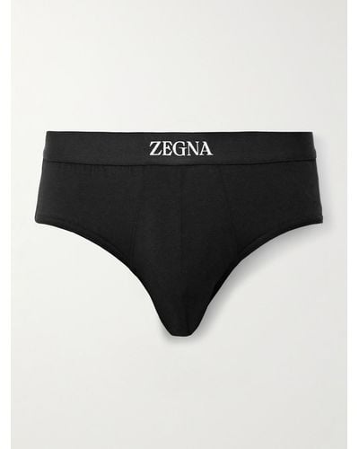 Zegna Slip in cotone stretch - Nero