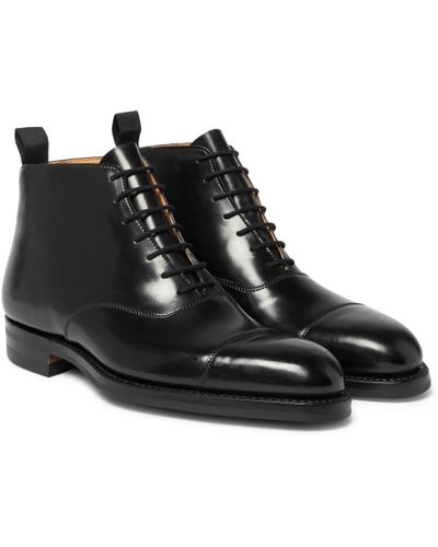 George Cleverley William Cap-toe Horween Shell Cordovan Leather Boots - Black