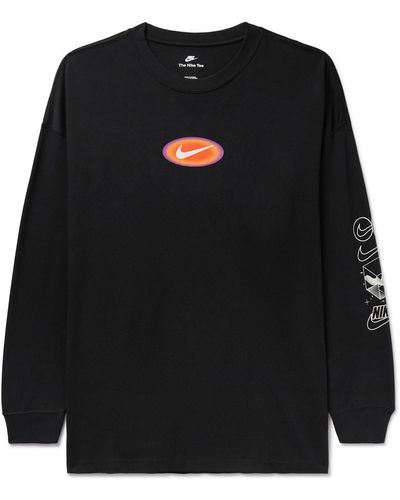 Nike Sportswear Logo-print Cotton-jersey T-shirt - Black