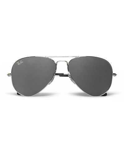 Ray-Ban Aviator Silver-tone Sunglasses - Gray