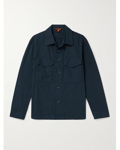 Barena Hemdjacke aus einer Baumwollmischung - Blau