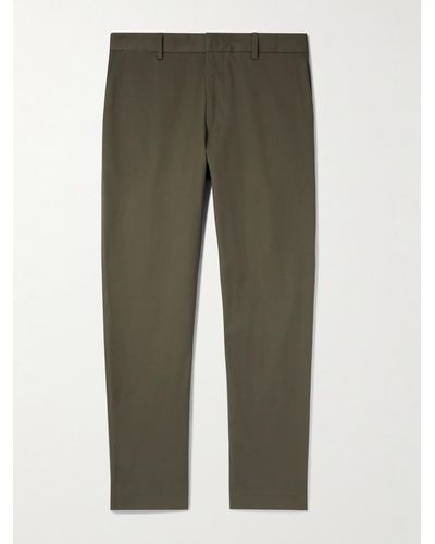 Paul Smith Tapered Organic Cotton-blend Twill Chinos - Green