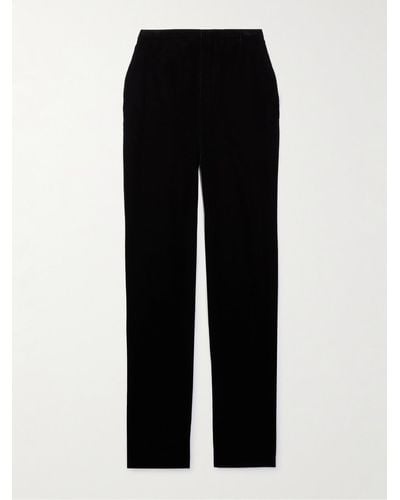 Saint Laurent Straight-leg Velvet Suit Trousers - Black