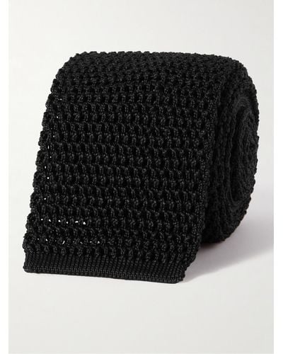 Tom Ford 7.5cm Knitted Silk Tie - Black