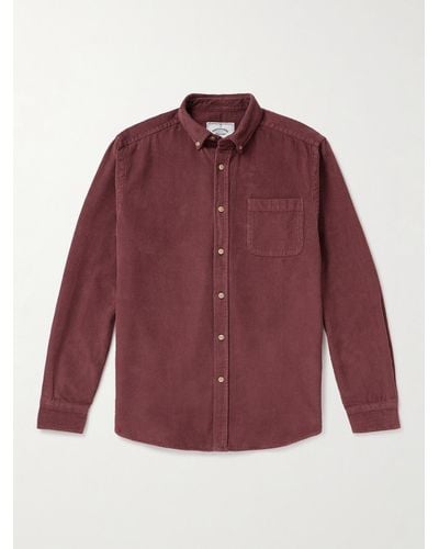 Portuguese Flannel Lobo Button-down Collar Cotton-corduroy Shirt - Red