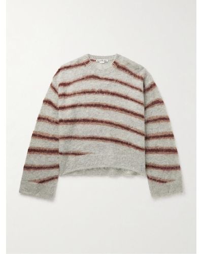 Acne Studios Kwatta Striped Brushed-knit Jumper - Grey