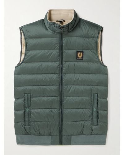 Belstaff Piumino smanicato in shell trapuntato con logo applicato Circuit - Verde