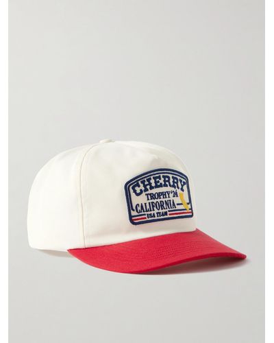 CHERRY LA Logo-embroidered Cotton-canvas Baseball Cap - White