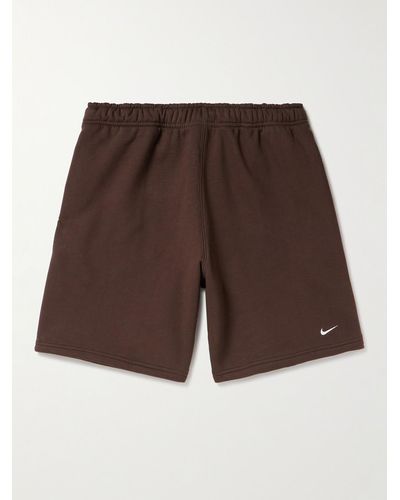 Nike Nrg Swoosh Logo-embroidered Cotton-blend Jersey Shorts - Brown