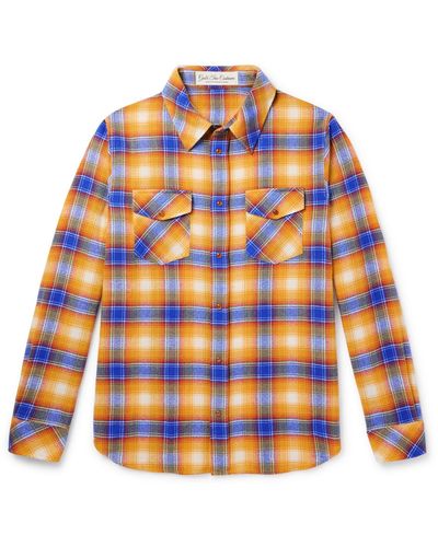 God's True Cashmere Checked Cashmere Shirt - Orange