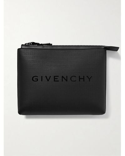 Givenchy Pochette in tela spalmata con logo - Nero