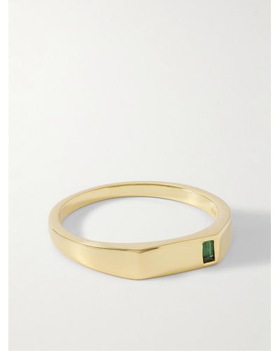 Miansai Valor Gold Vermeil Quartz Signet Ring - Natural